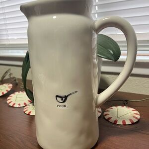 Rae Dunn Artisan Collection White Ceramic Pitcher